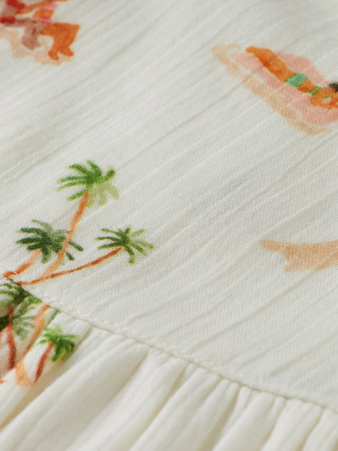 Kids - Capped sleeve printed crinkle cotton dress - Scotch & Soda AU