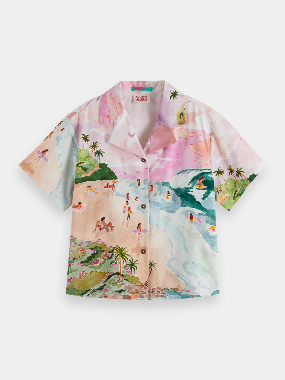 Kids - Short sleeved printed beach shirt - Scotch & Soda AU