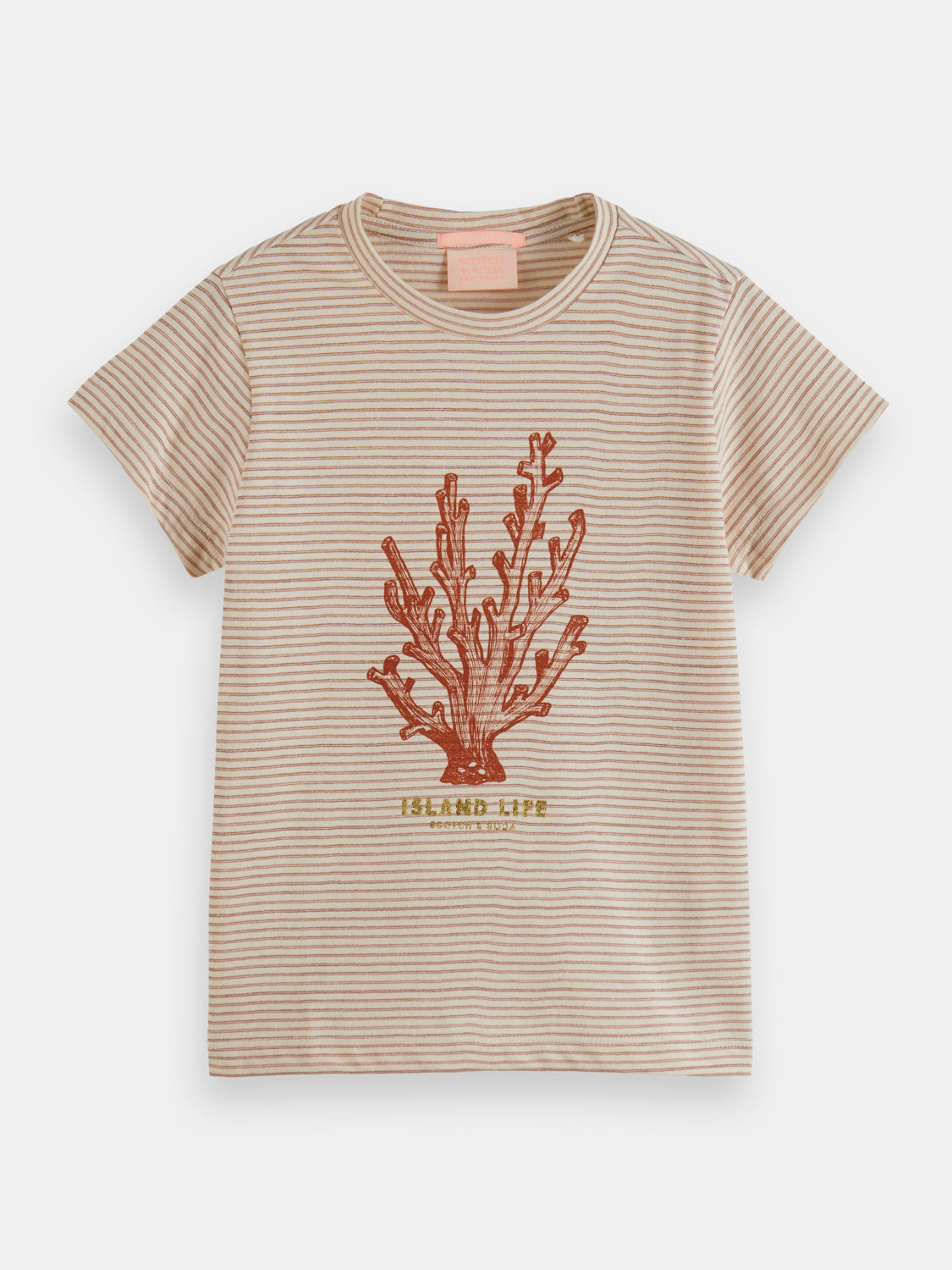 Kids - Lurex stripe artwork t-shirt - Scotch & Soda AU