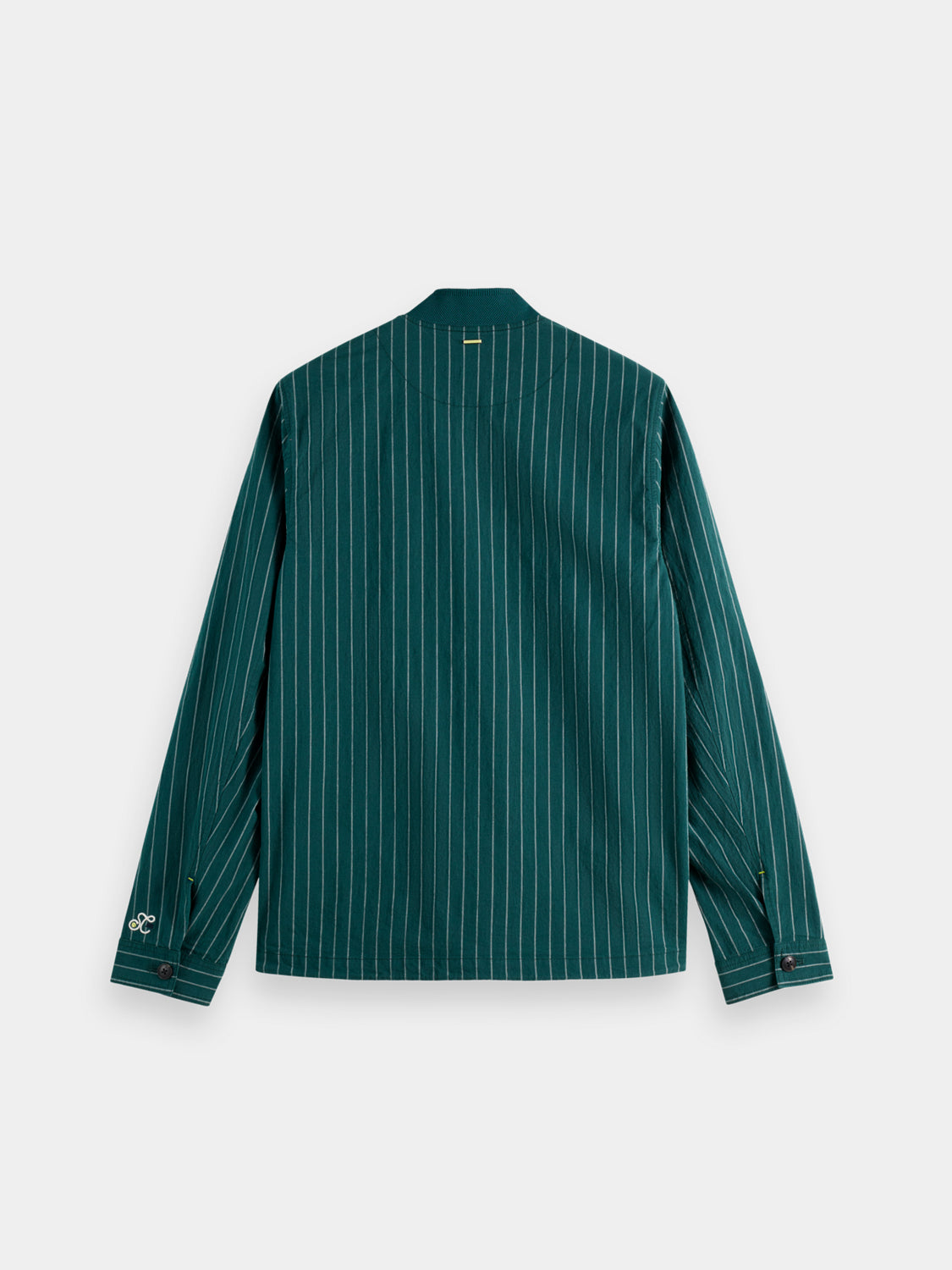 Pinstriped bomber jacket