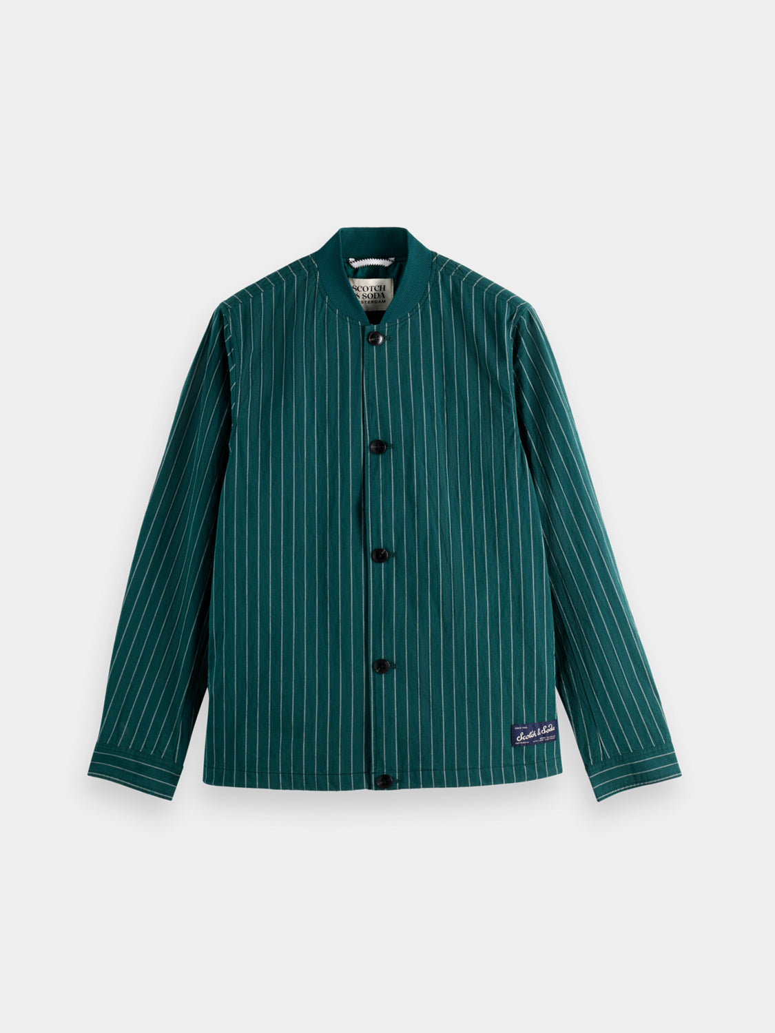 Pinstriped bomber jacket
