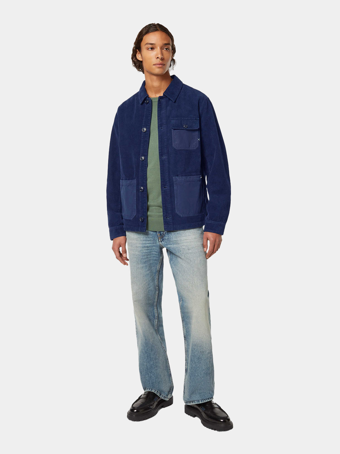 Washed corduroy worker jacket