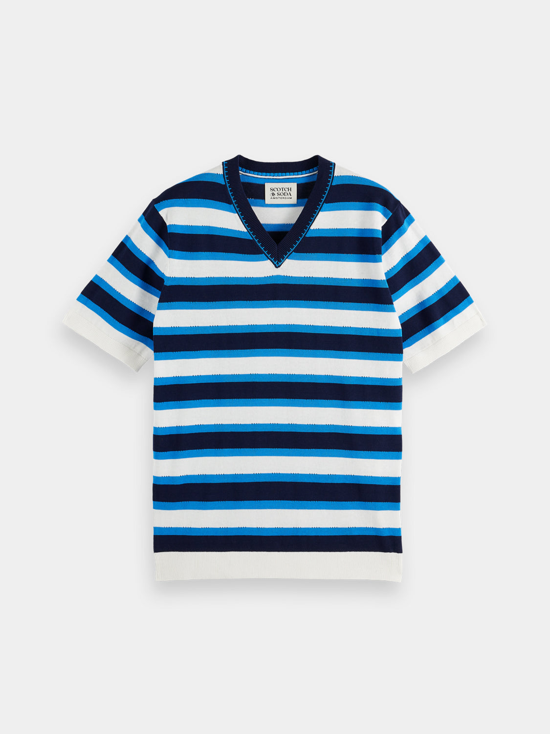 Knitted v-neck t-shirt