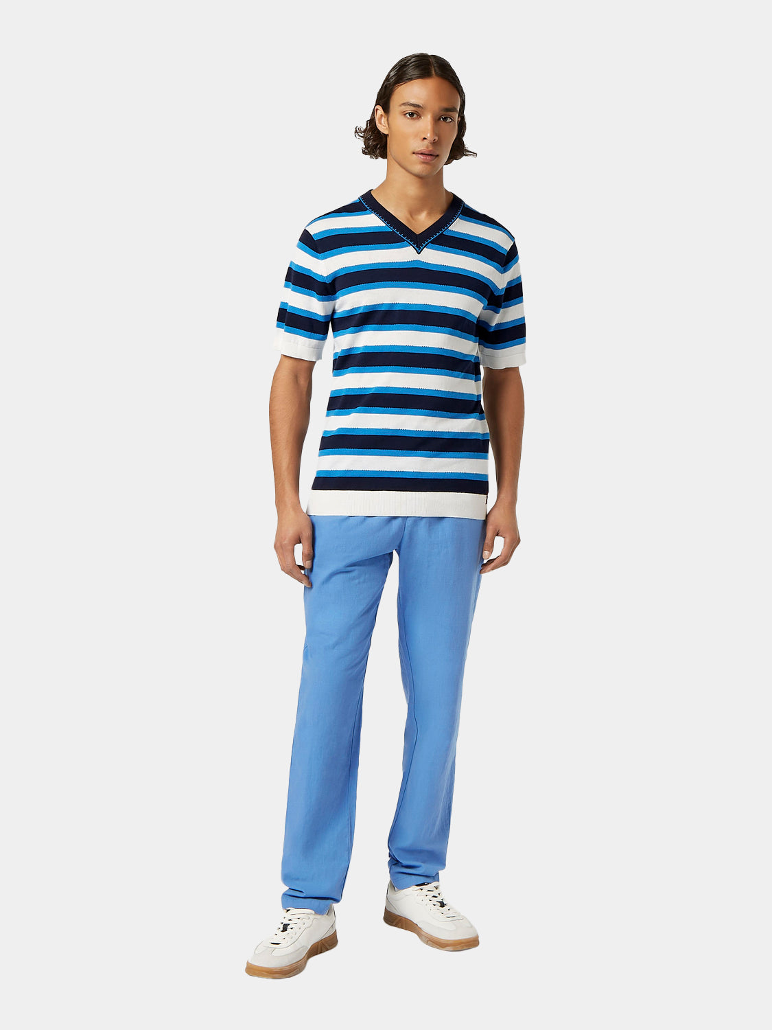 Knitted v-neck t-shirt