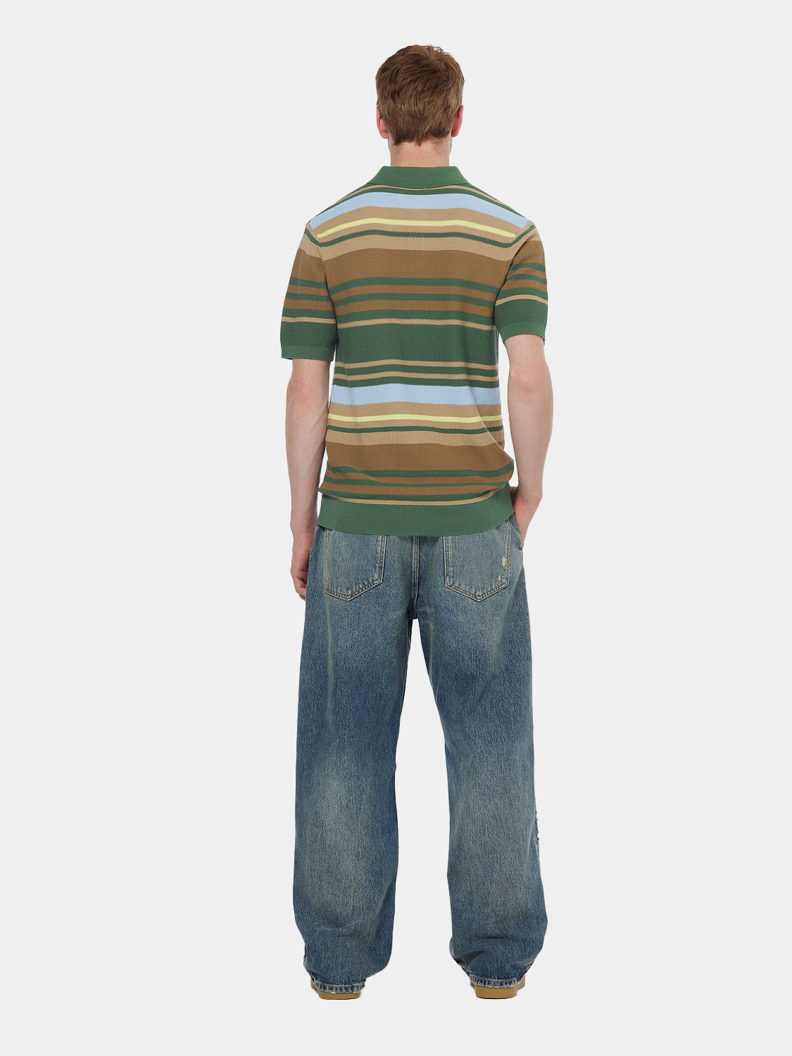 Structured knitted polo