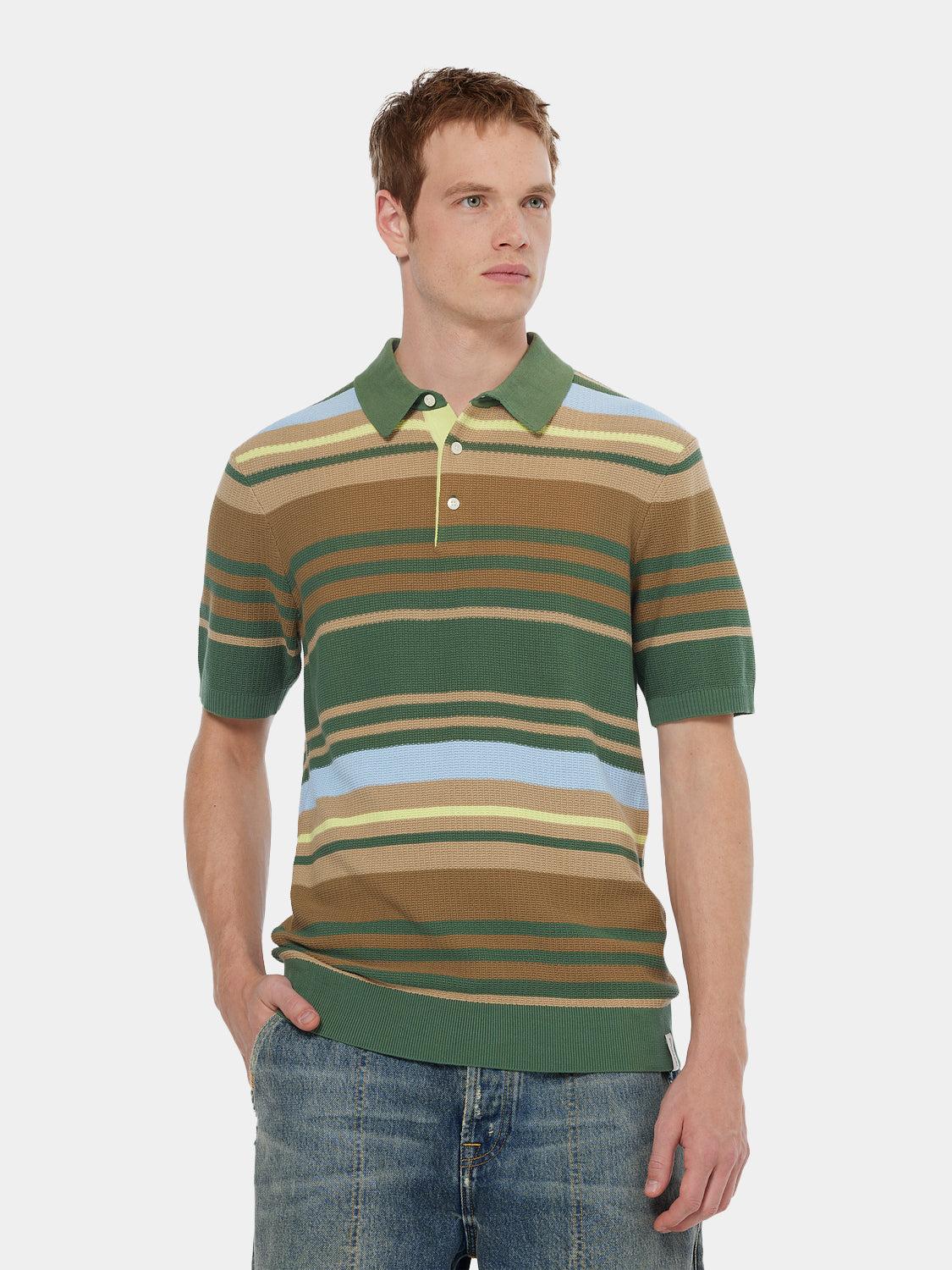 Structured knitted polo