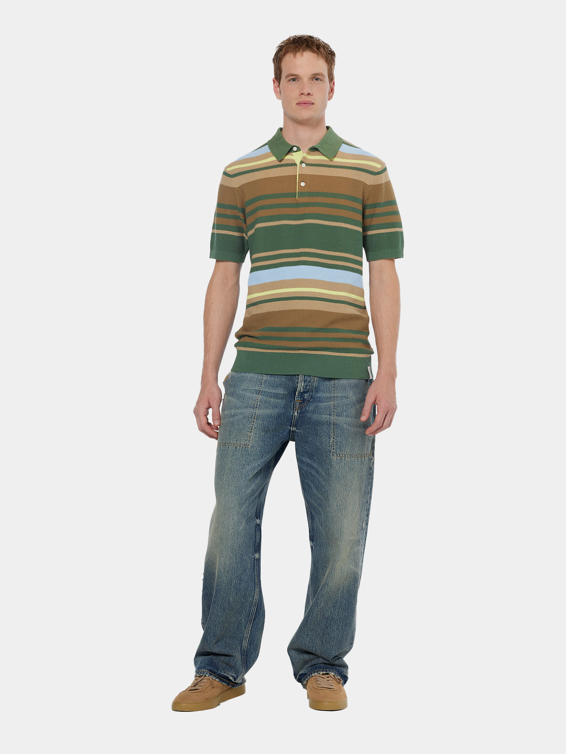 Structured knitted polo