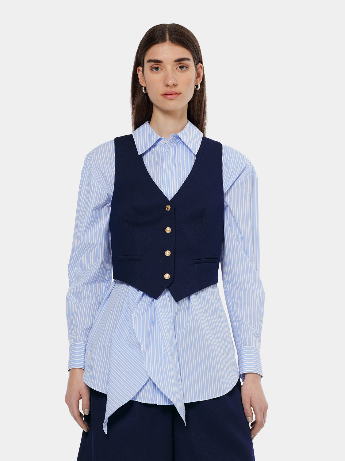 Cross back gabardine waistcoat - Scotch & Soda AU