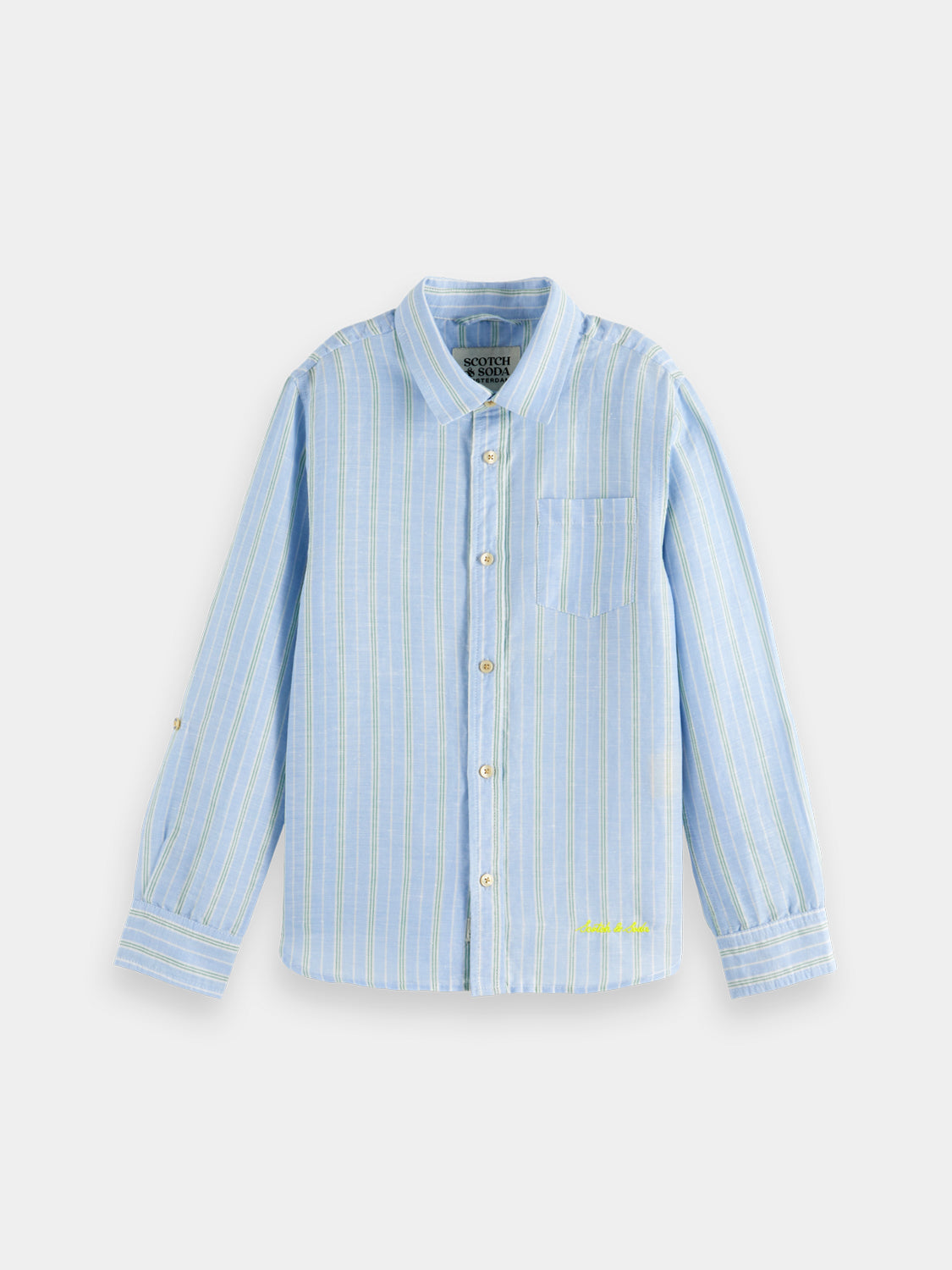 Kids - Yarn-dyed linen shirt - Scotch & Soda AU
