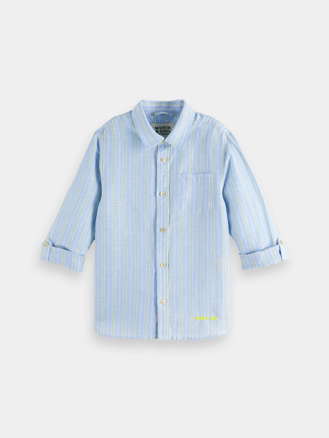 Kids - Yarn-dyed linen shirt - Scotch & Soda AU