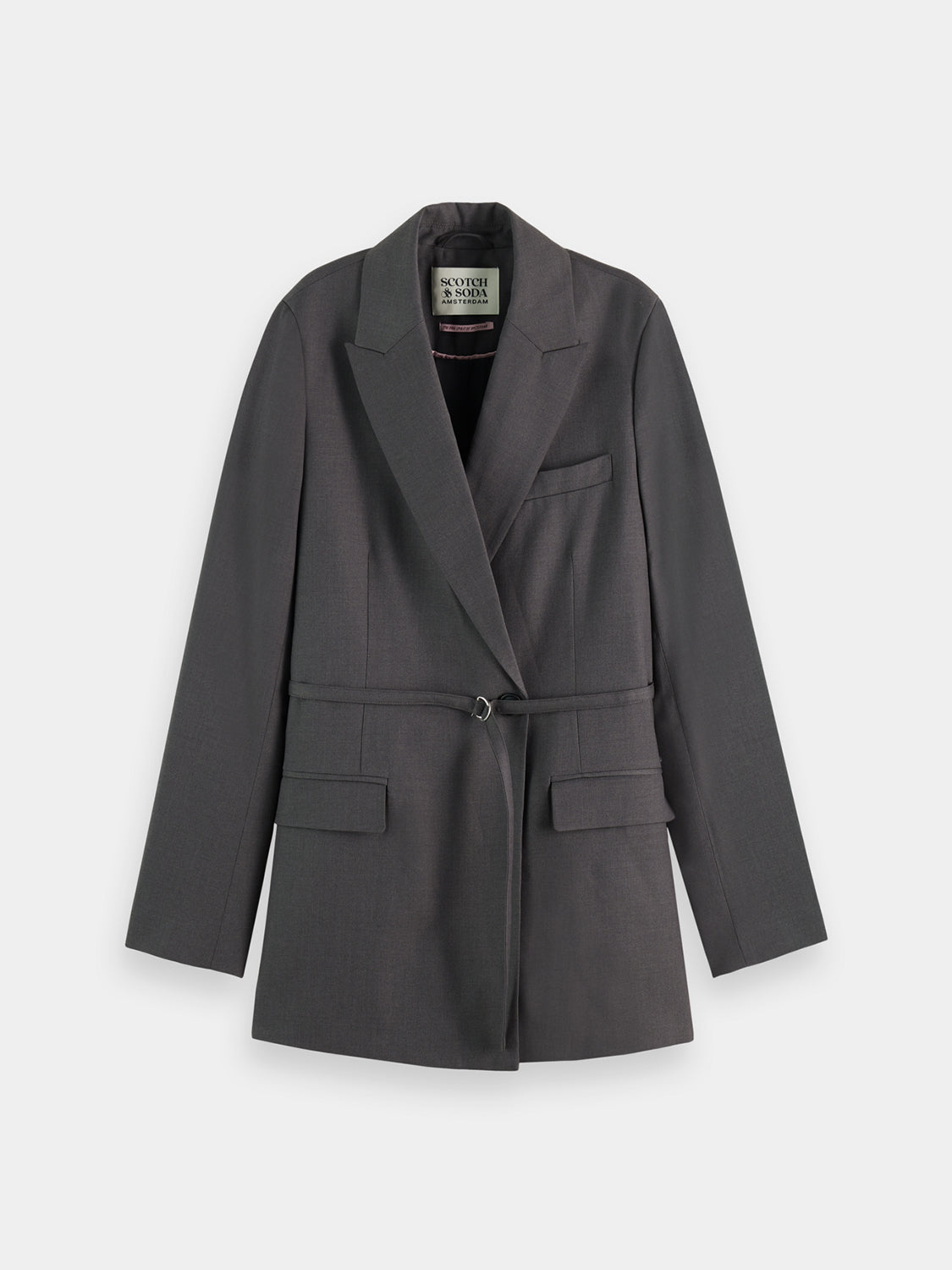Belted double-breasted blazer