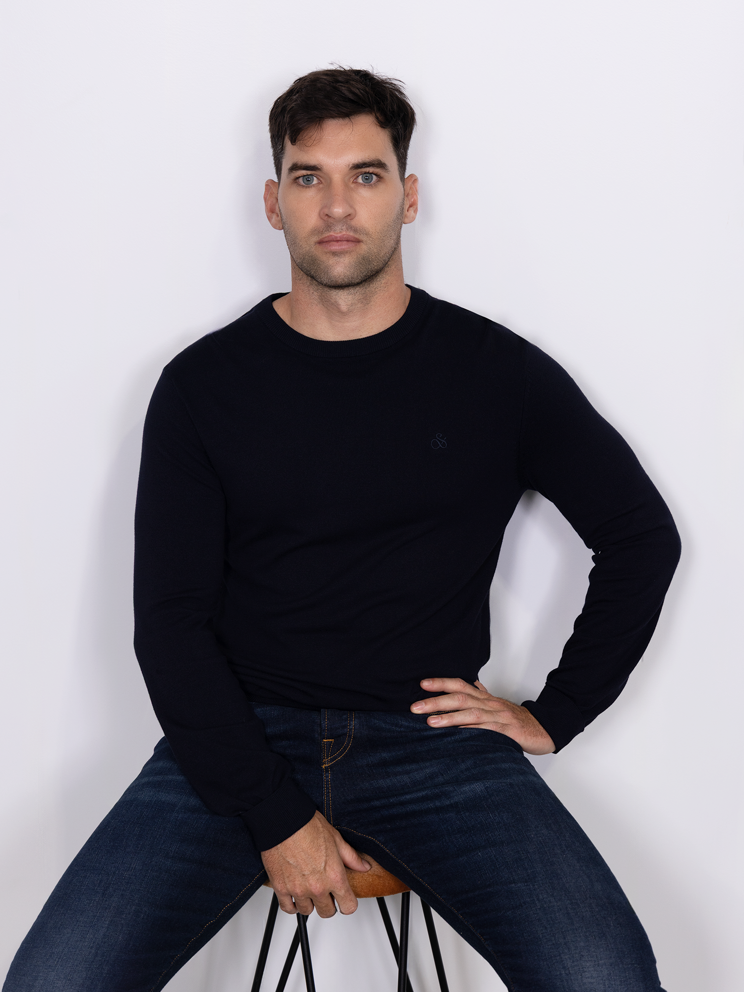 Viscose crewneck pullover