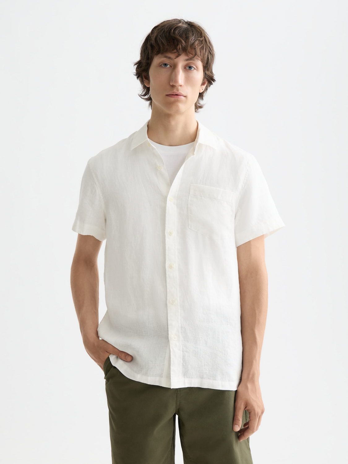 Short sleeved linen shirt - Scotch & Soda AU