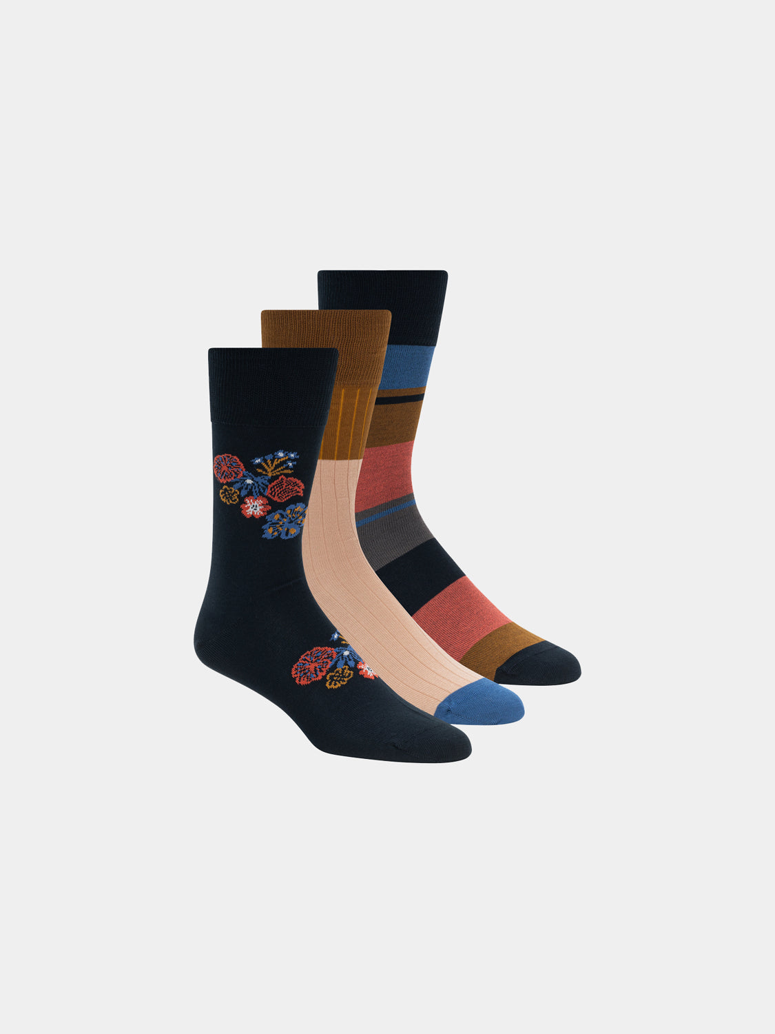 3-pack pattern crew socks