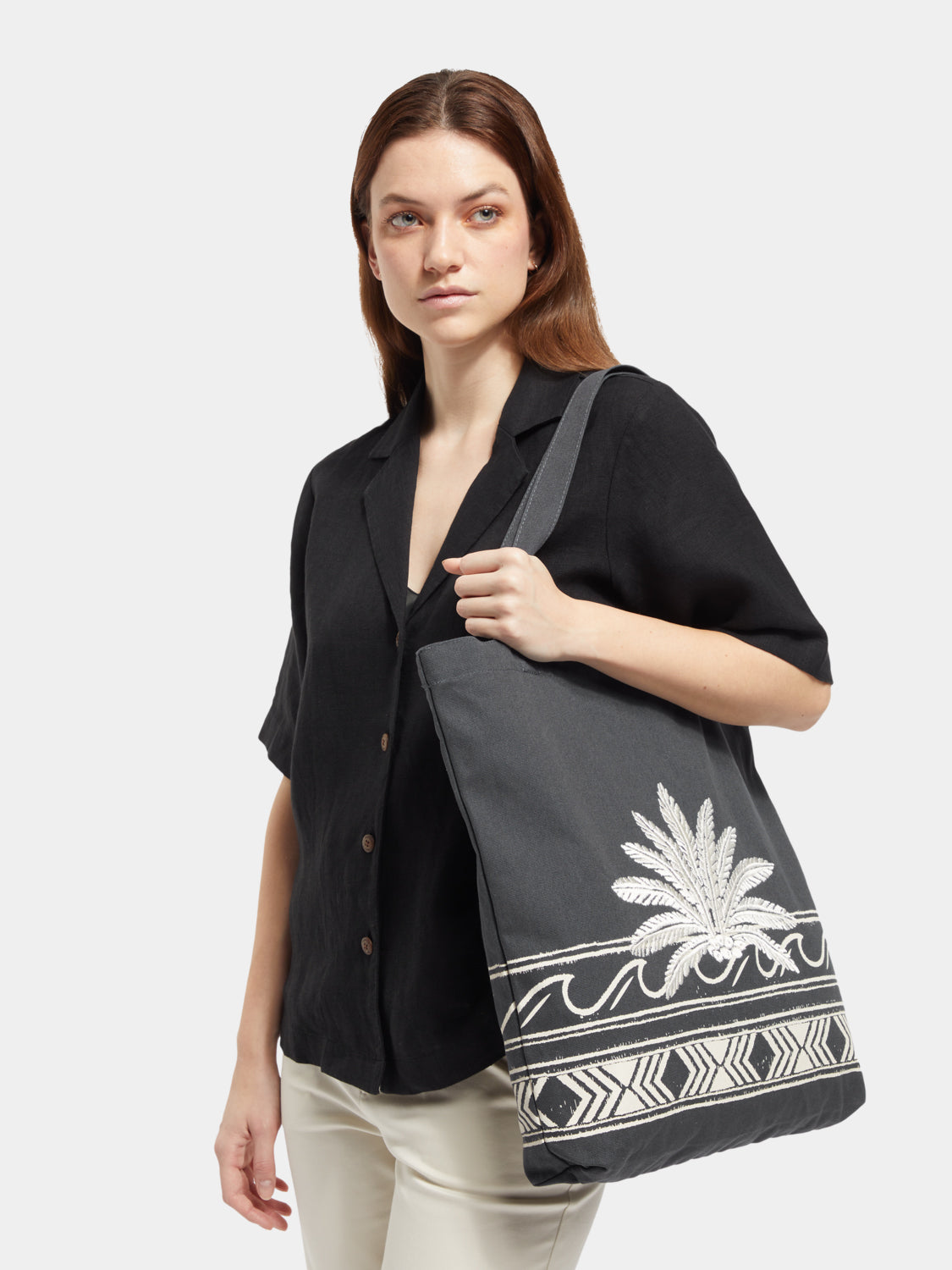 Canvas tote bag with embroidery - Scotch & Soda AU