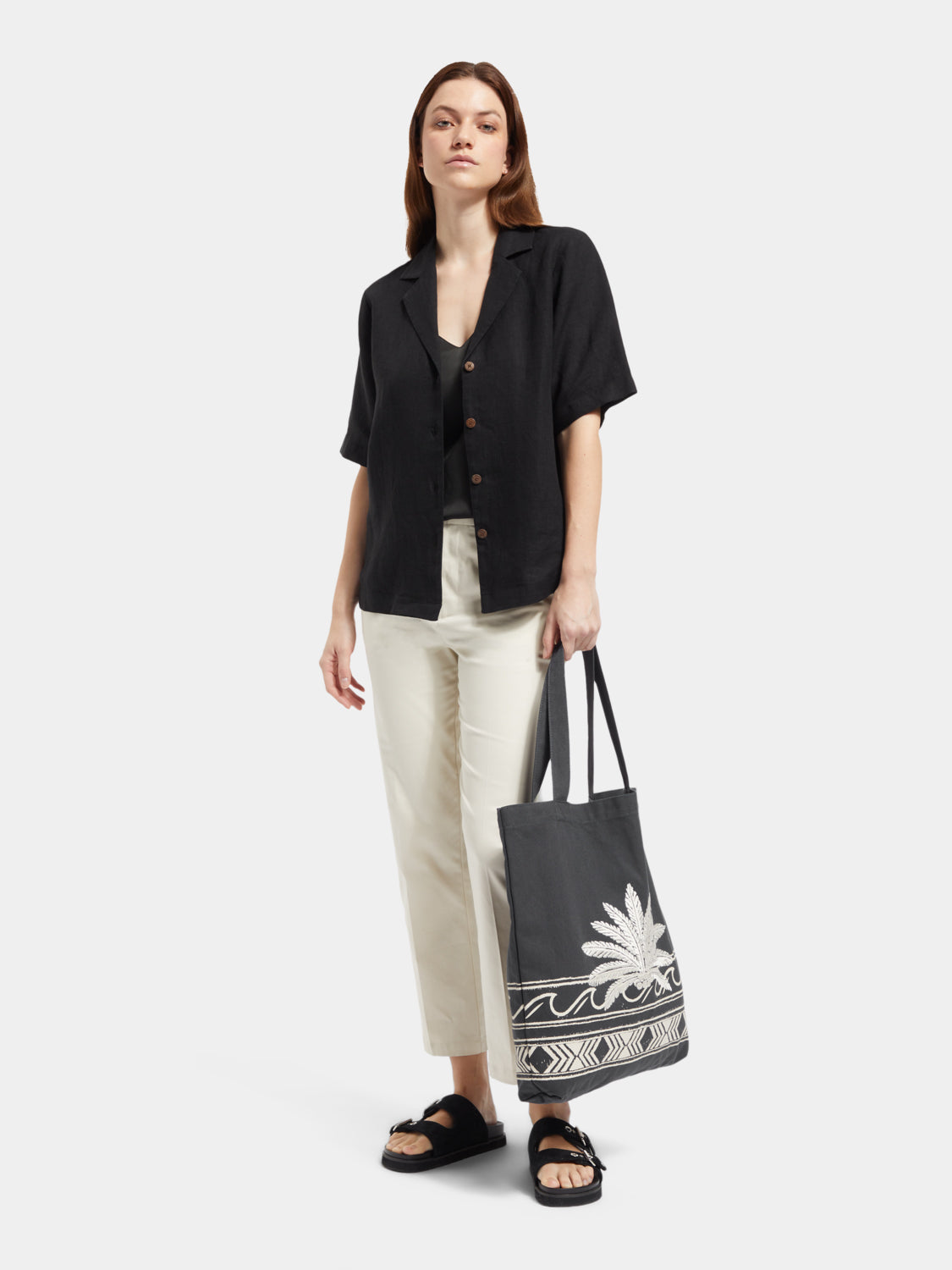 Canvas tote bag with embroidery - Scotch & Soda AU