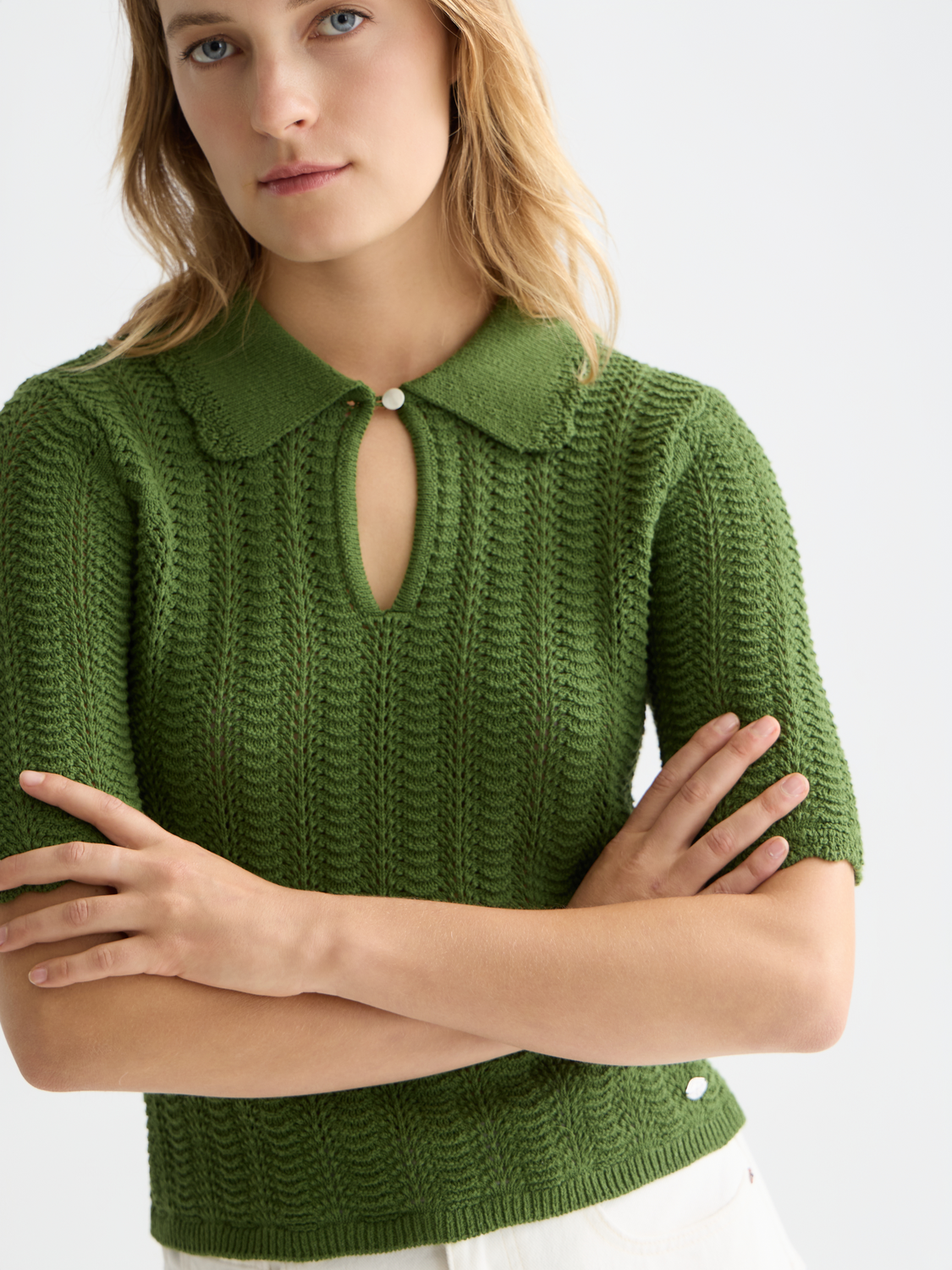 Pointelle knitted t-shirt - Scotch & Soda AU