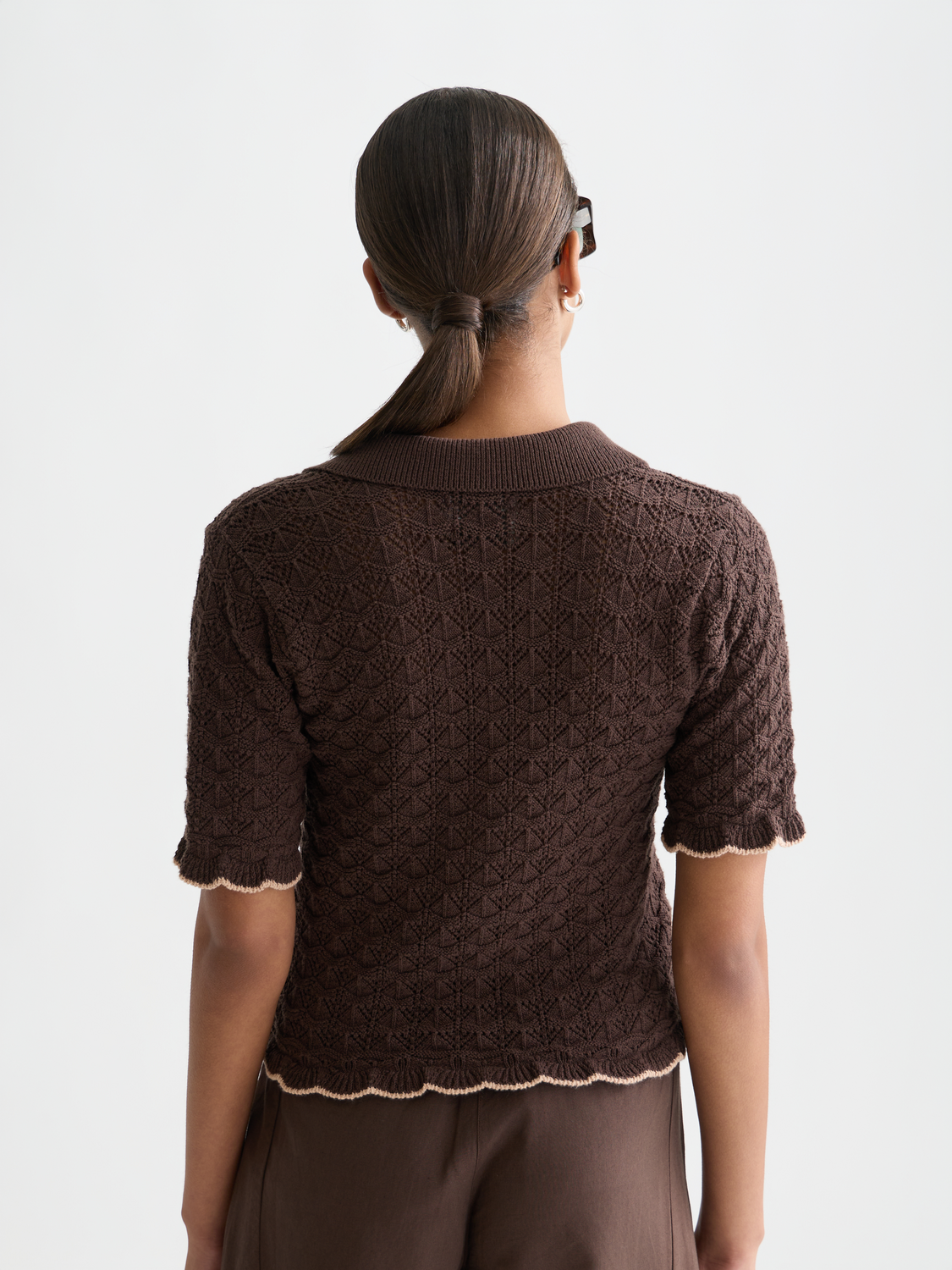 Pointelle short sleeved cardigan - Scotch & Soda AU