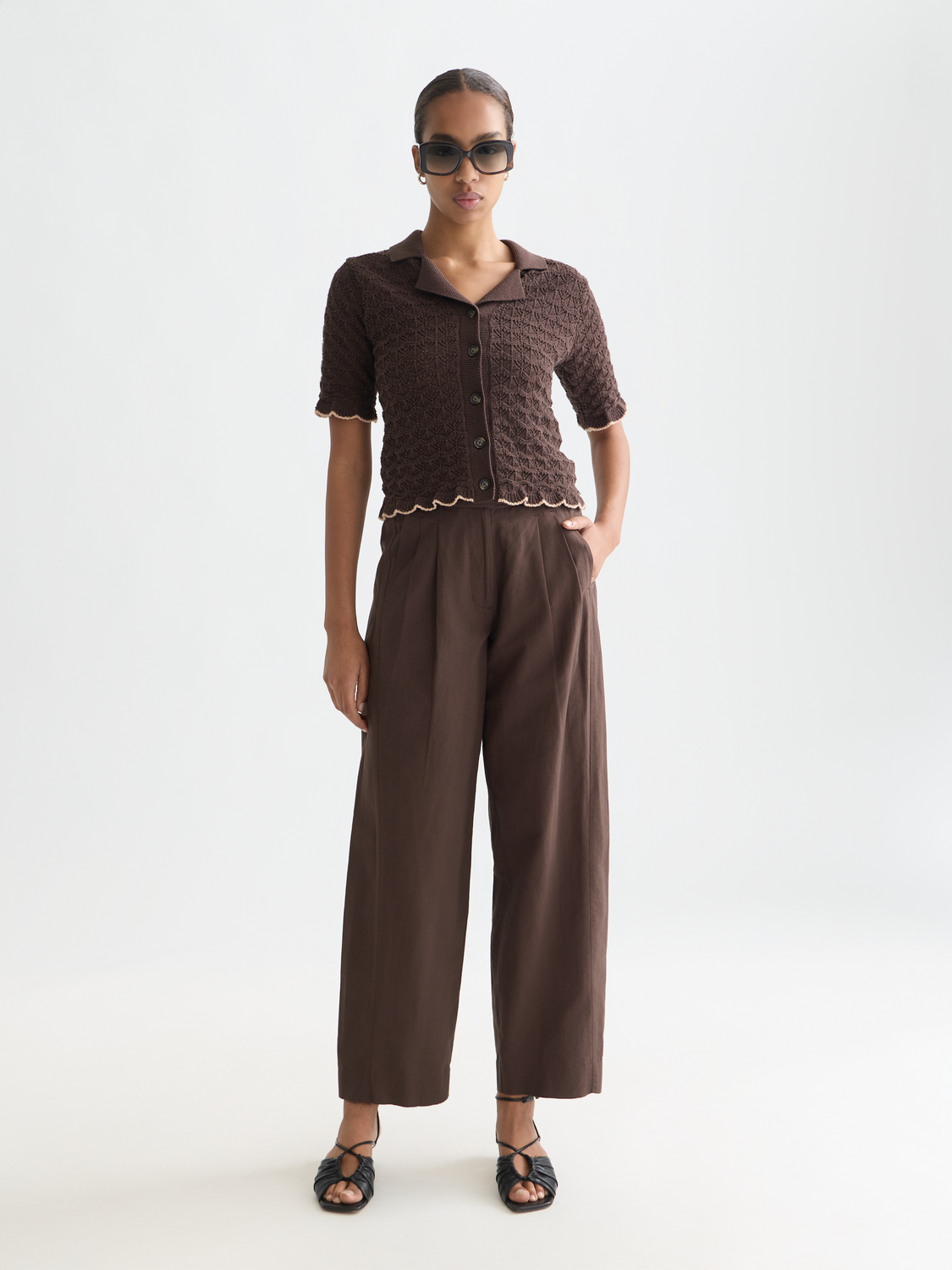 Pointelle short sleeved cardigan - Scotch & Soda AU