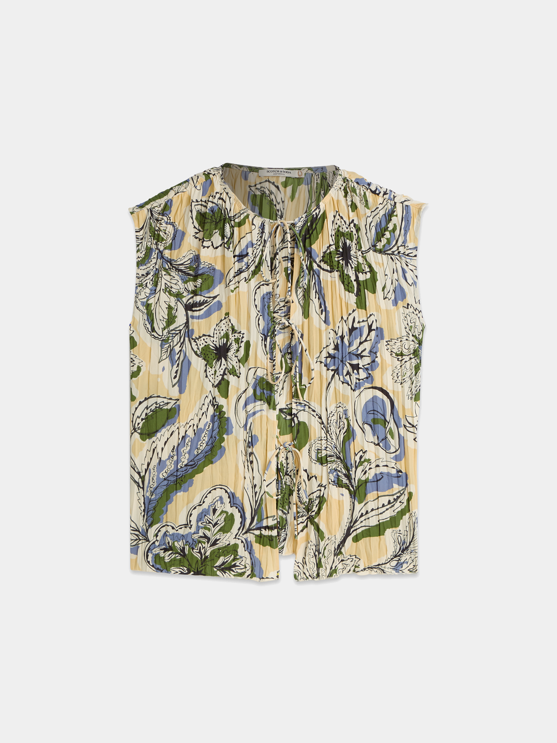 Stripe trim relaxed knitted vest - Scotch & Soda AU