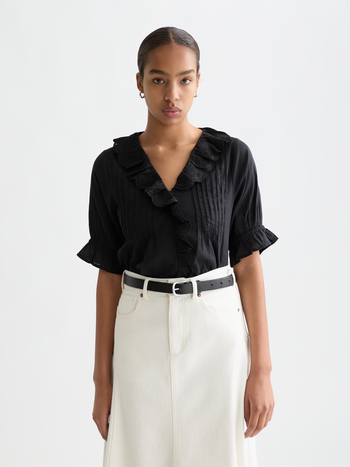 Embroidered short sleeved blouse - Scotch & Soda AU