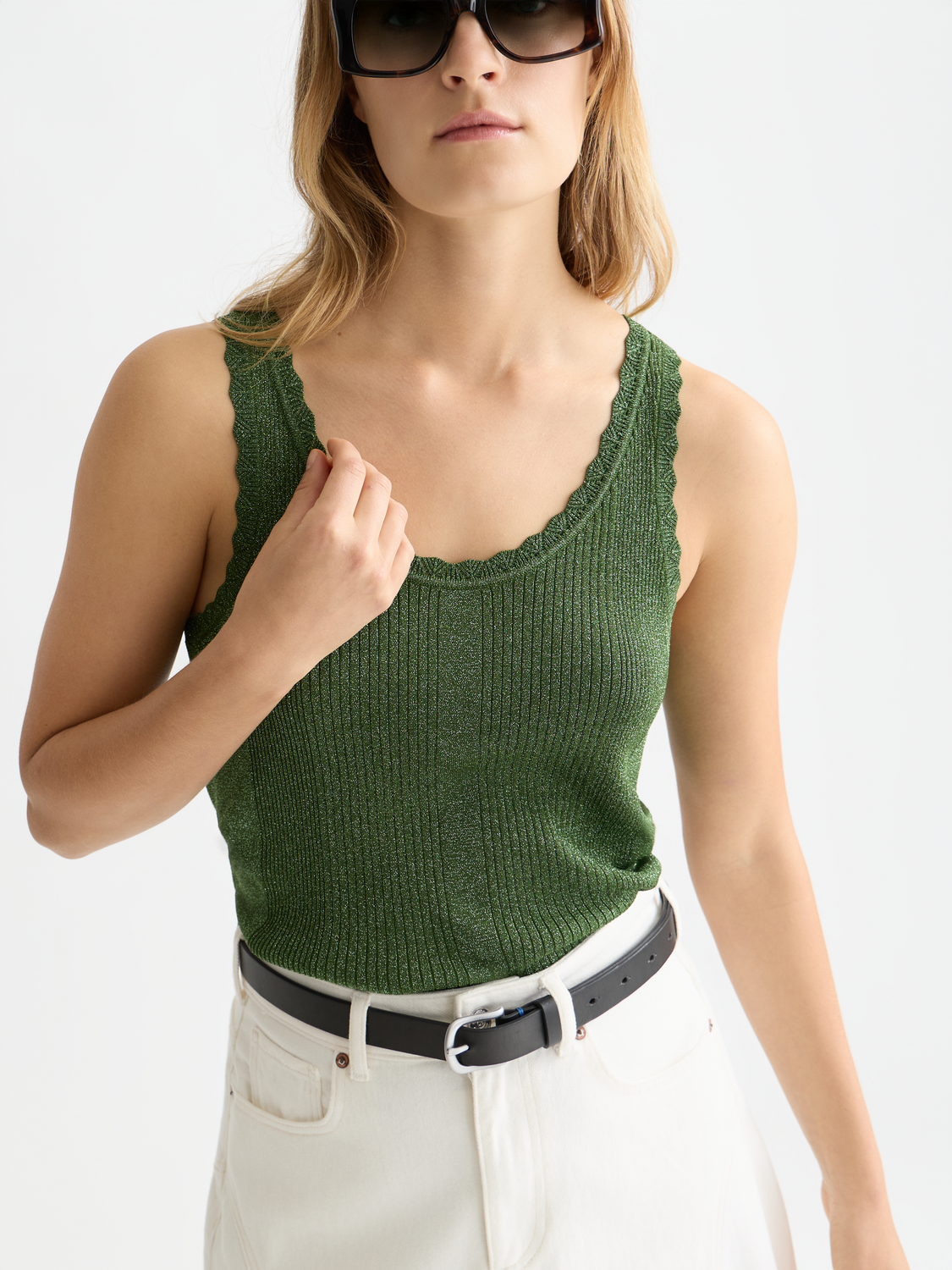 Metallic ribbed tank - Scotch & Soda AU