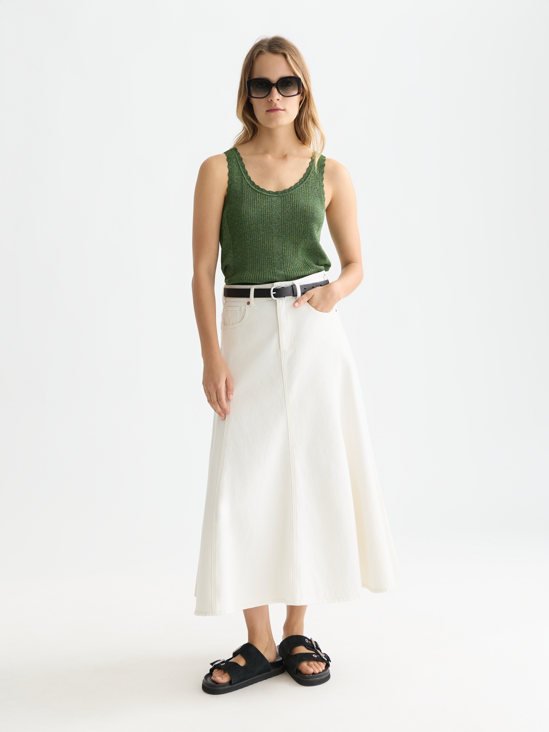 Metallic ribbed tank - Scotch & Soda AU