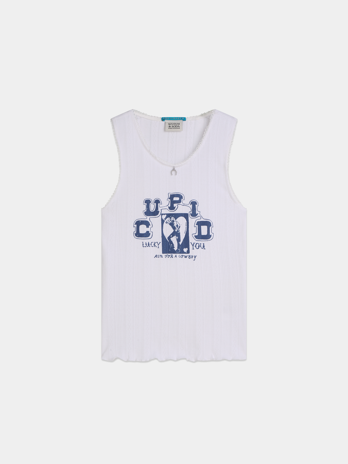 Pointelle artwork tank - Scotch & Soda AU