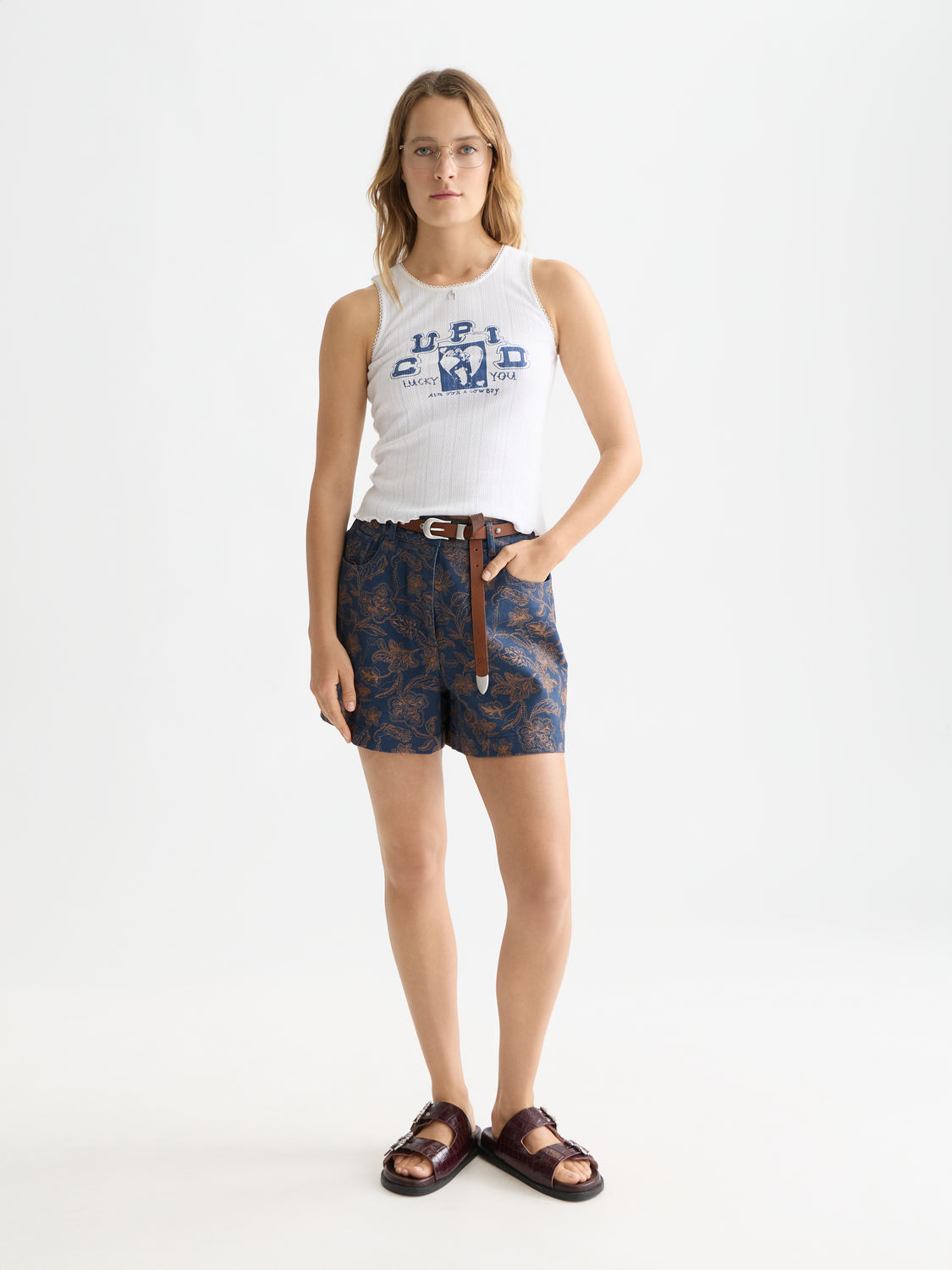 Pointelle artwork tank - Scotch & Soda AU
