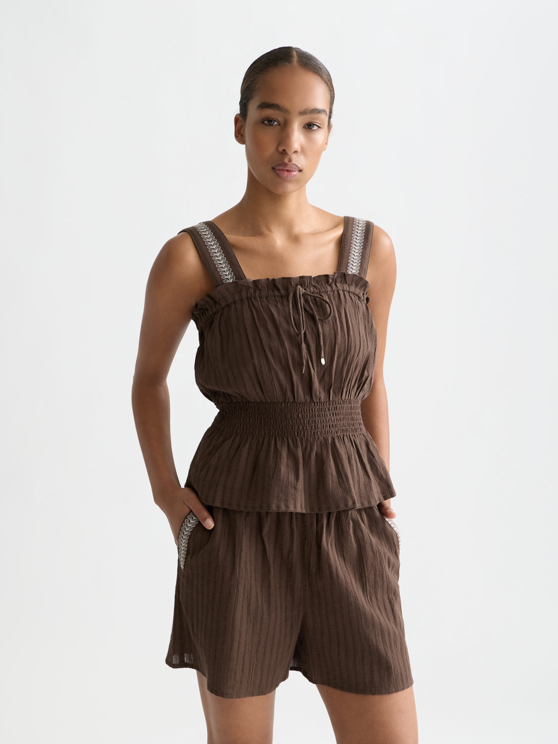 Smocked waist tank - Scotch & Soda AU