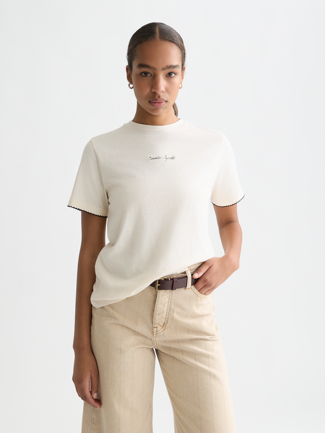 Embroidered slub t-shirt - Scotch & Soda AU