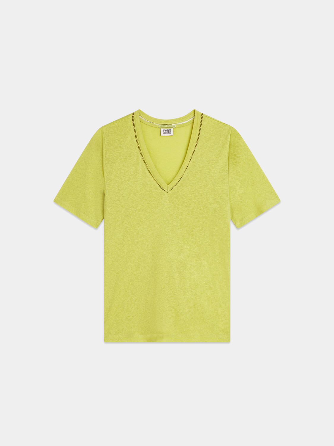 Linen v-neck t-shirt - Scotch & Soda AU