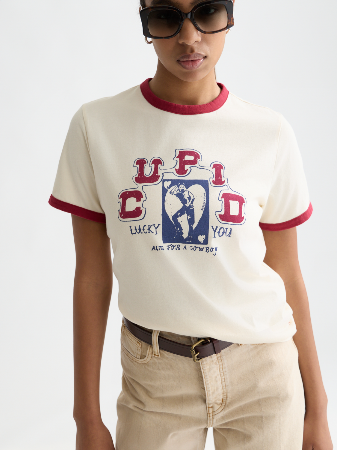 Contrast binding t-shirt - Scotch & Soda AU
