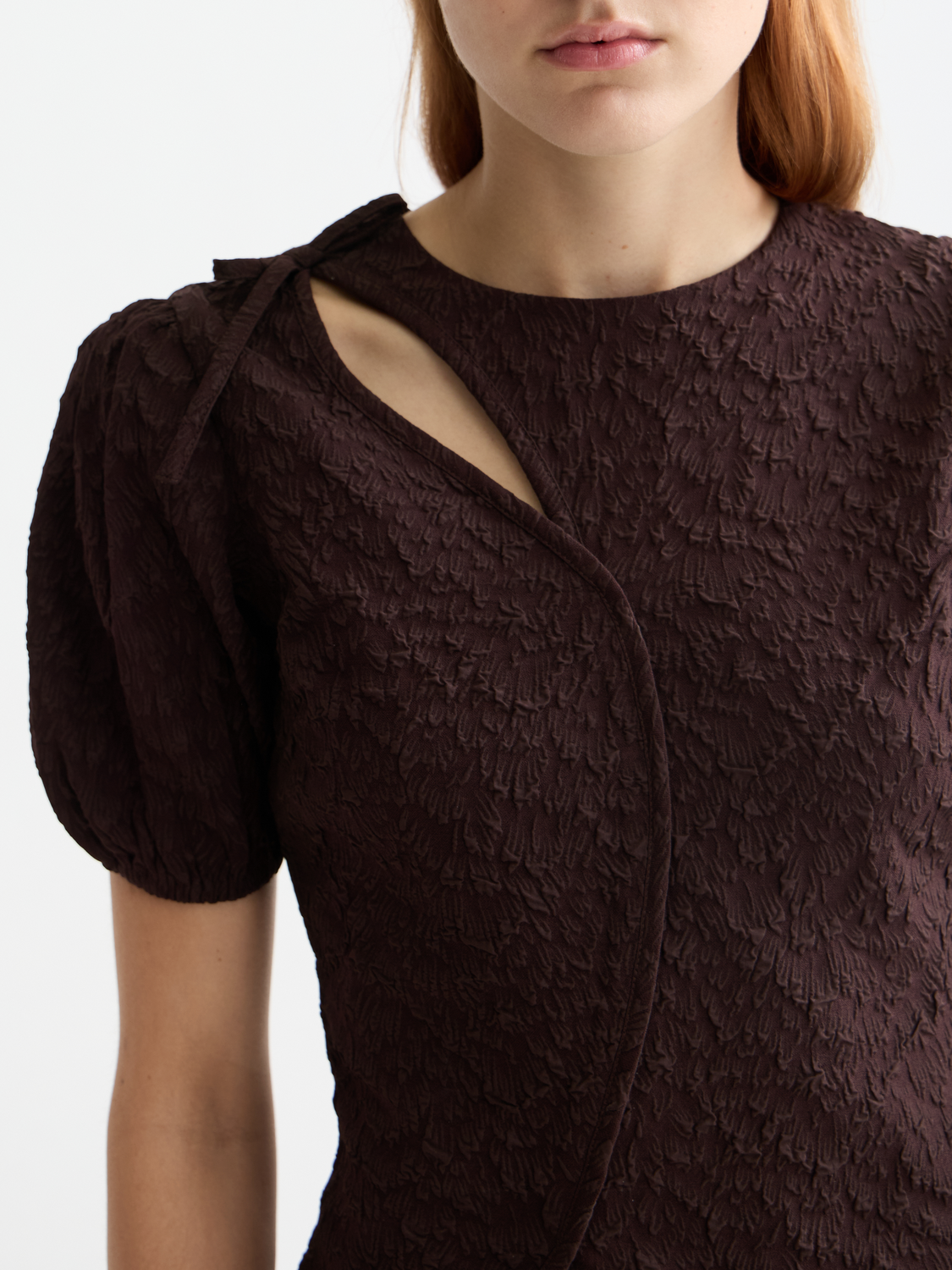 Puff sleeve textured top - Scotch & Soda AU