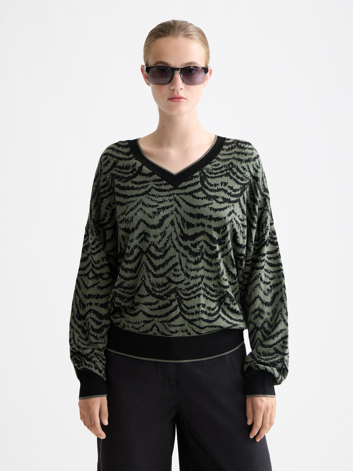 Jacquard v-neck pullover - Scotch & Soda AU