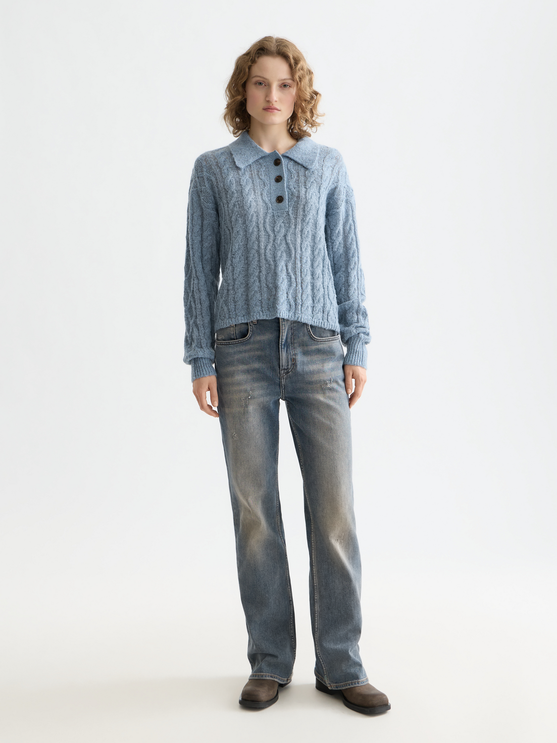 Cable stitch polo pullover - Scotch & Soda AU