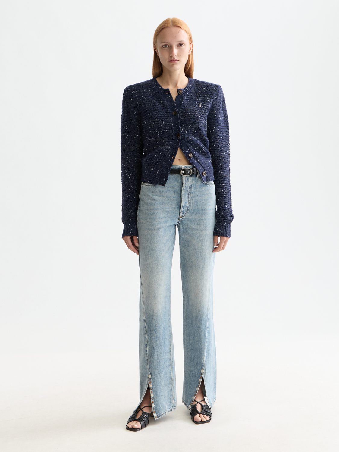 Metallic crewneck cardigan - Scotch & Soda AU