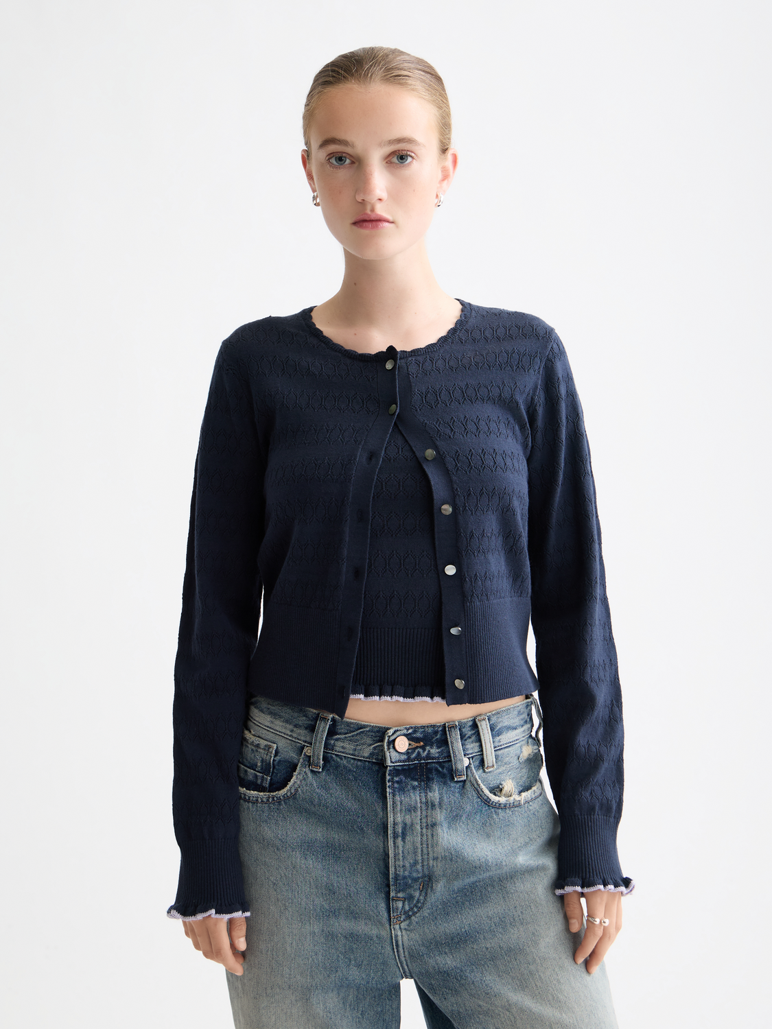 Pointelle knitted cardigan - Scotch & Soda AU