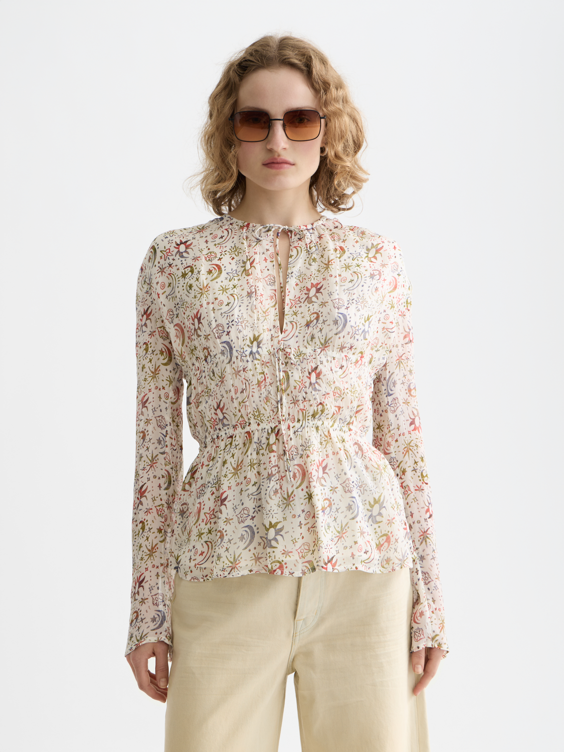 Printed top with tie front - Scotch & Soda AU