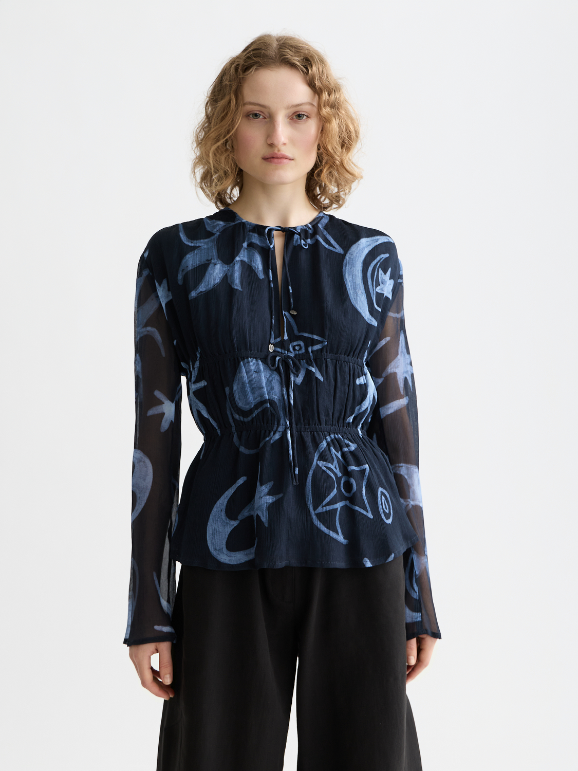 Printed top with tie front - Scotch & Soda AU