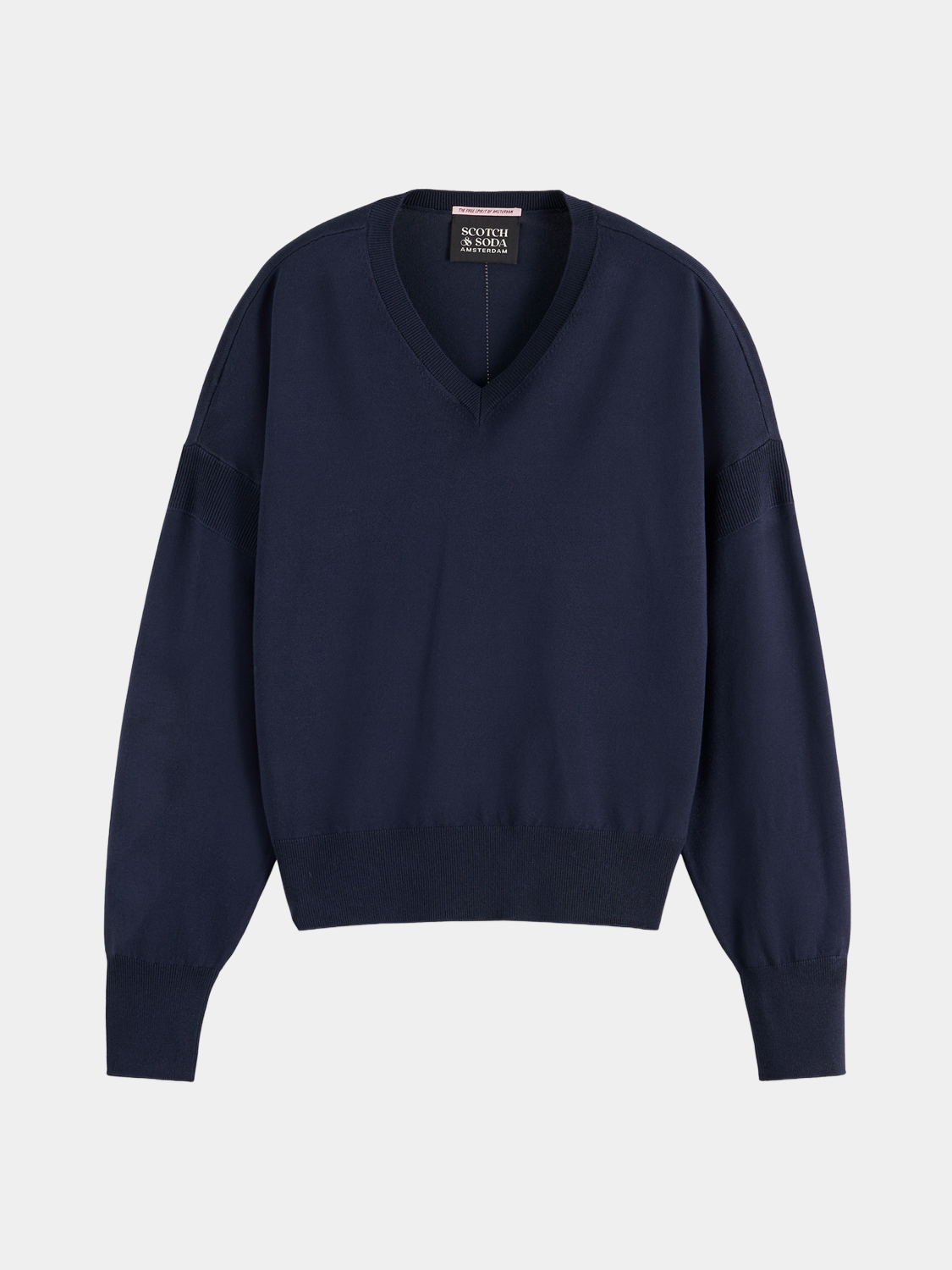 V-neck relaxed fit pullover - Scotch & Soda AU