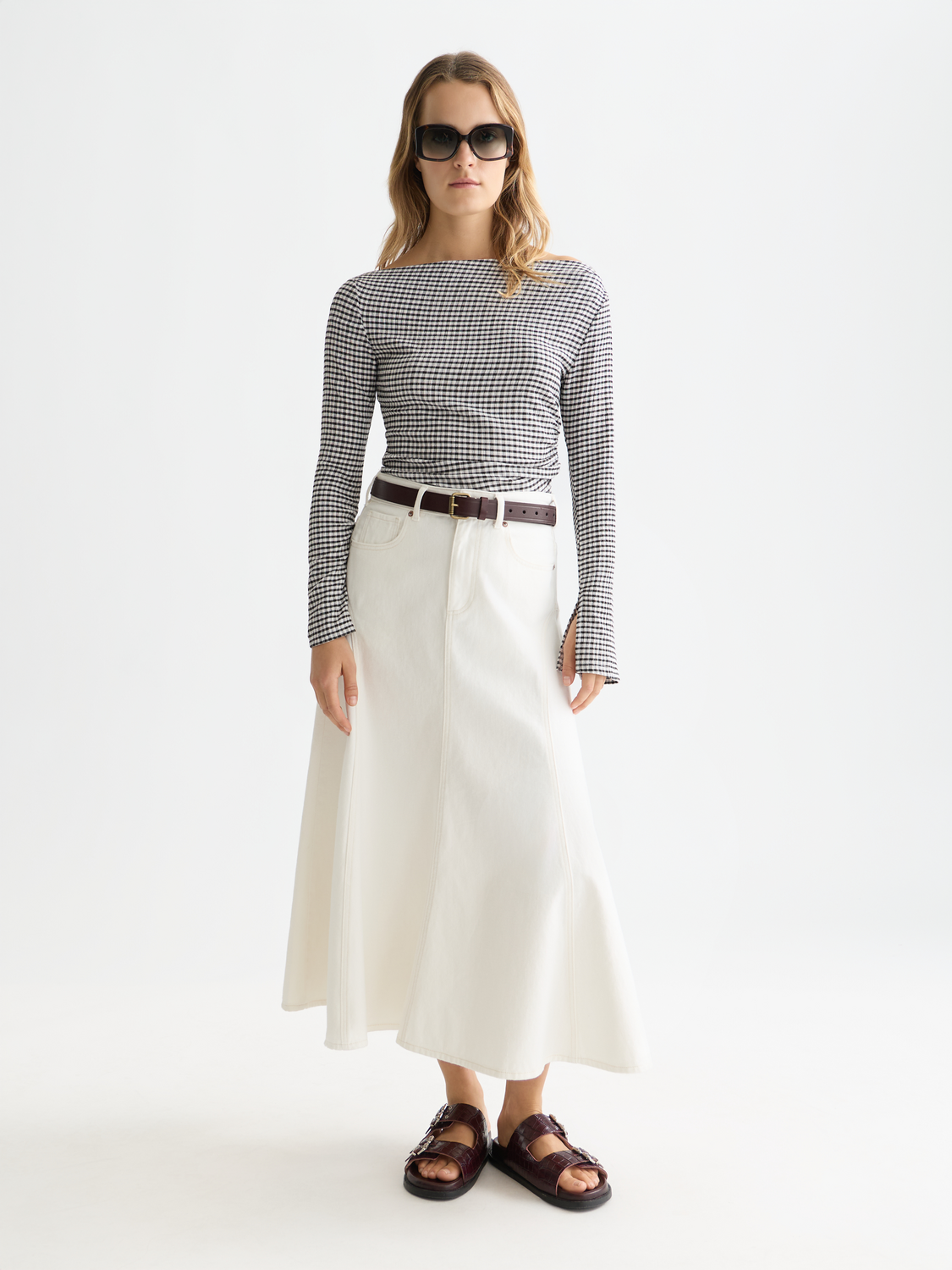 Gingham long sleeved t-shirt - Scotch & Soda AU