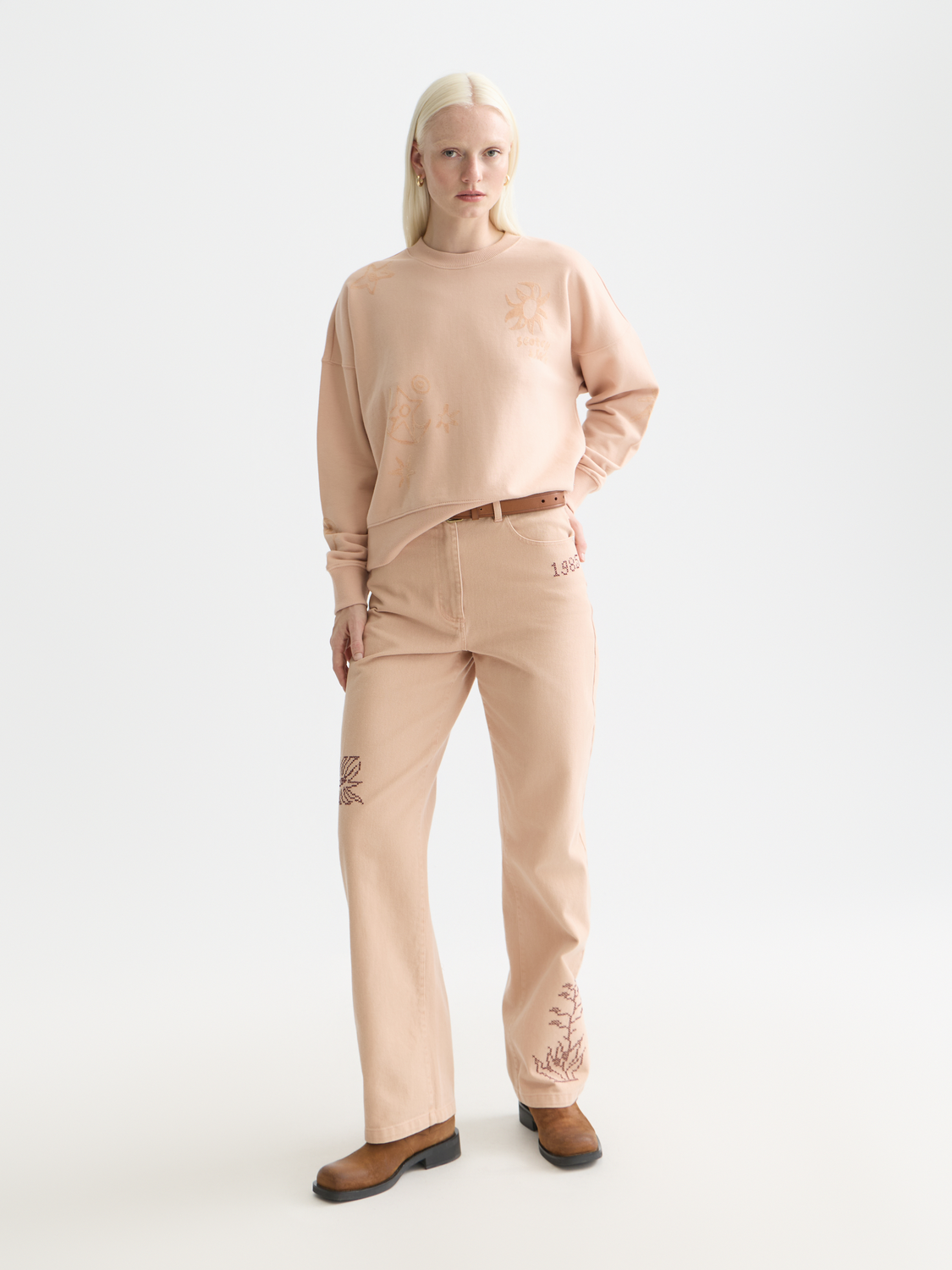 Sweatshirt with flock print - Scotch & Soda AU