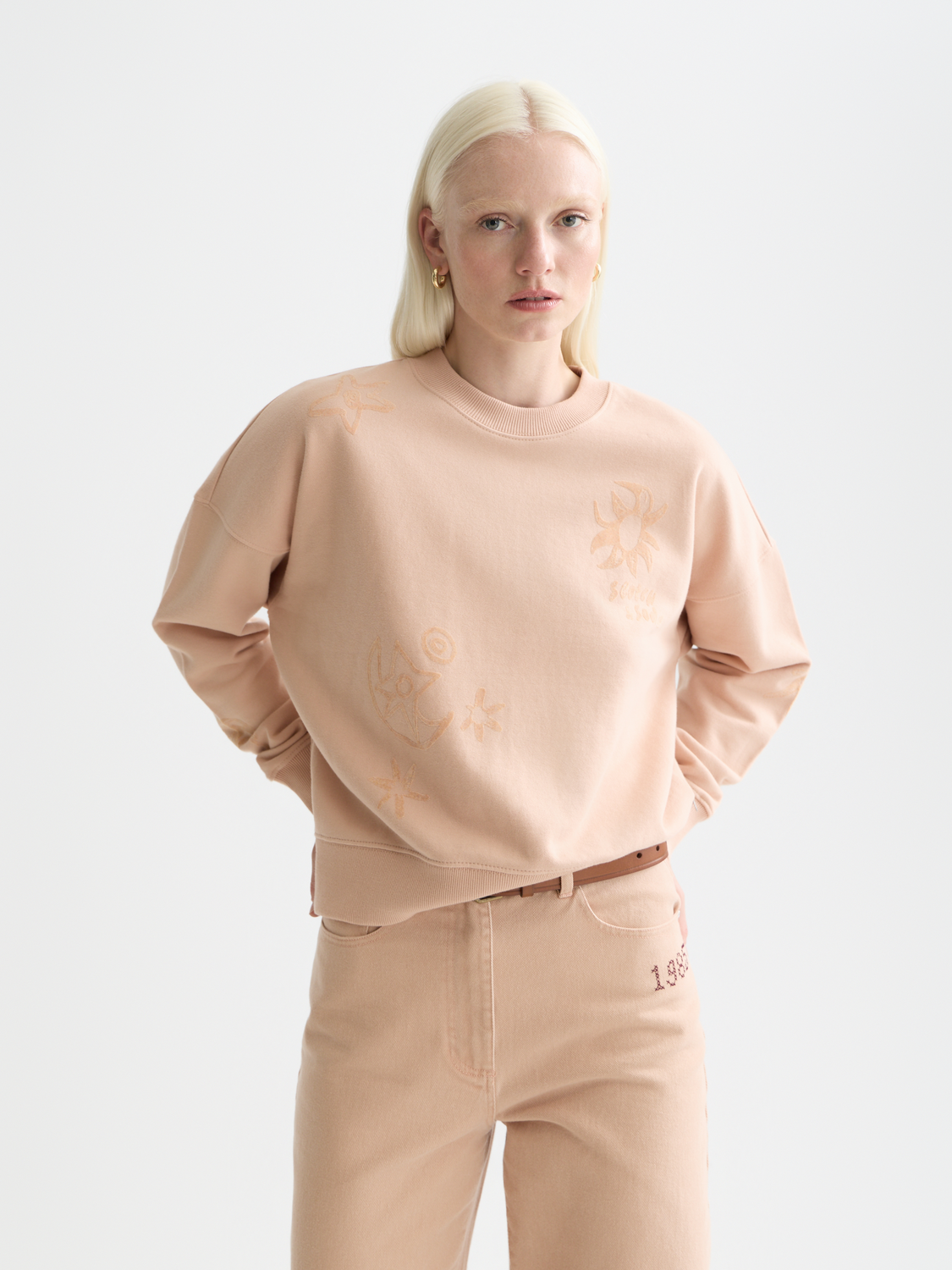 Sweatshirt with flock print - Scotch & Soda AU