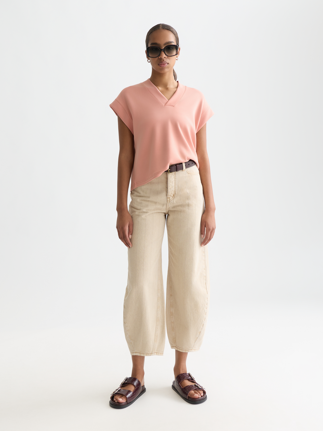 V-neck short sleeved sweatshirt - Scotch & Soda AU