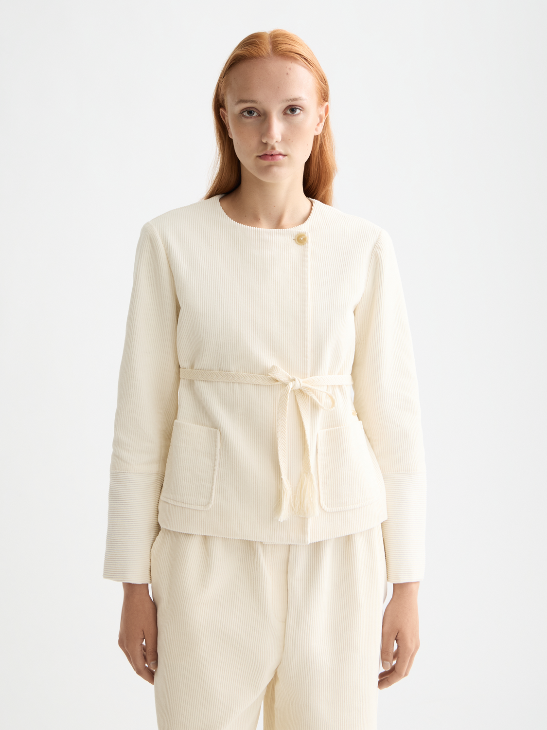 Belted collarless jacket - Scotch & Soda AU