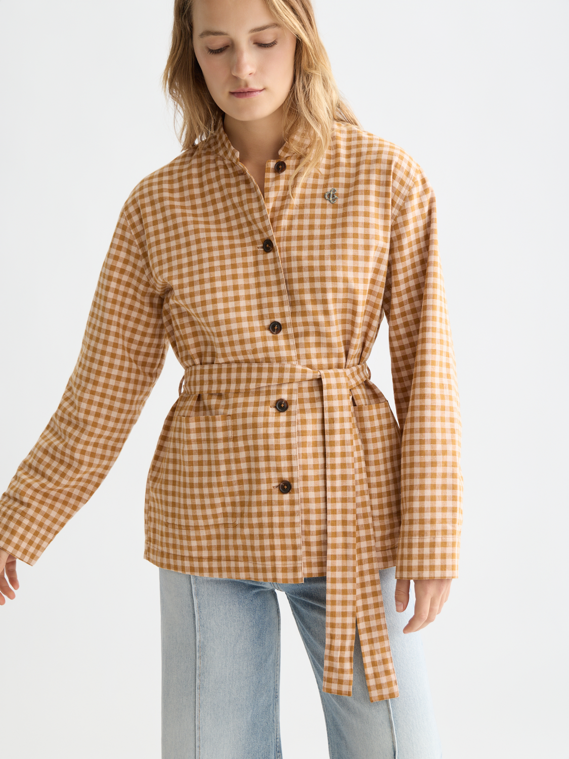 Gingham belted blazer - Scotch & Soda AU