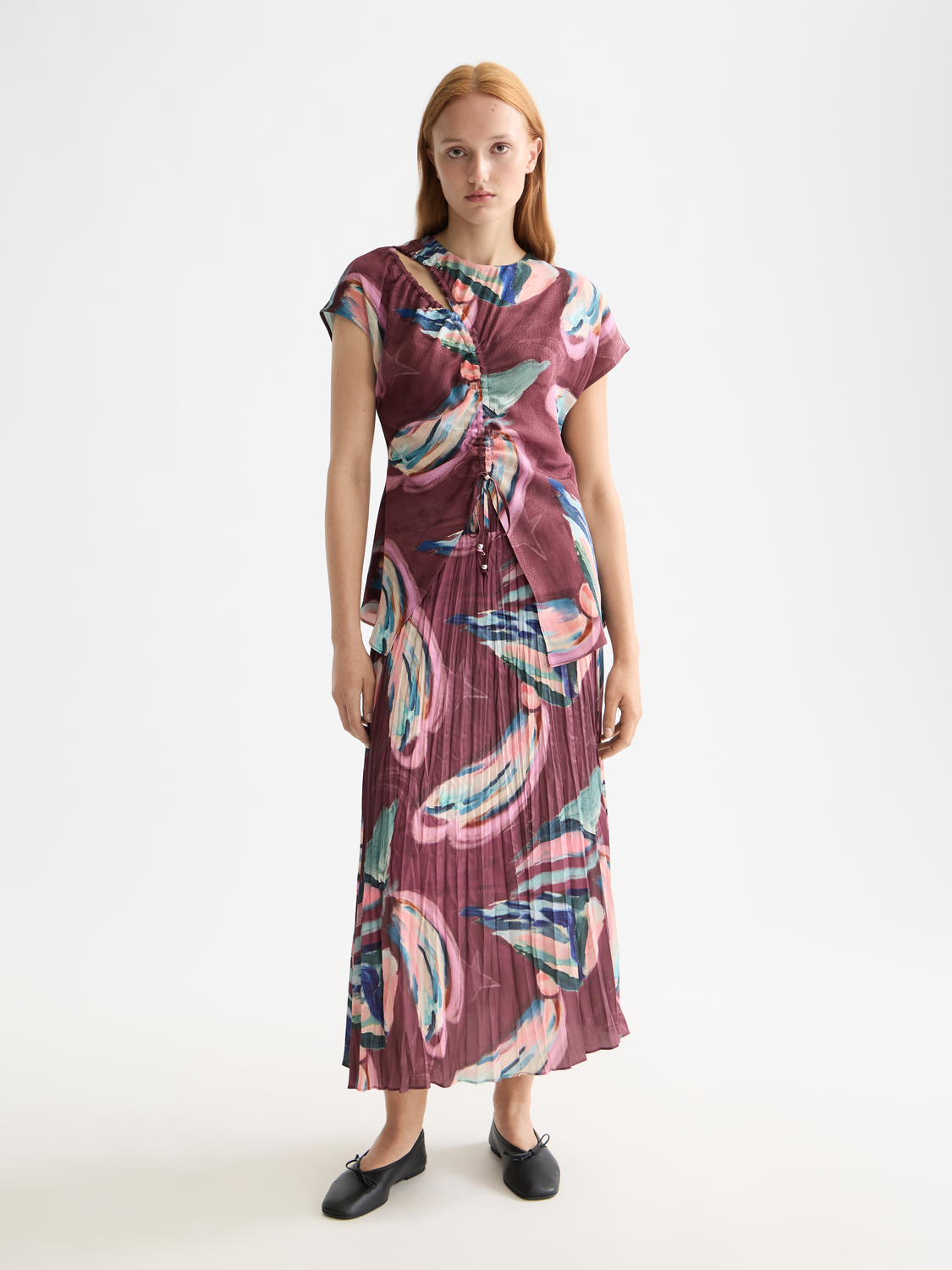 Crinkle pleated midi skirt - Scotch & Soda AU
