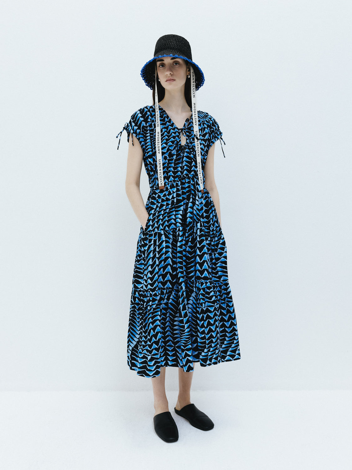 Tiered poplin midi dress - Scotch & Soda AU
