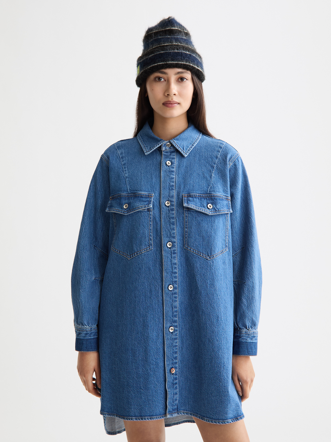 Washed denim mini shirtdress - Scotch & Soda AU